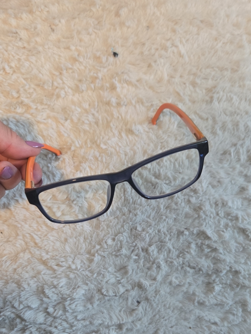 Lacoste Black Frame Glasses with Orange Temples